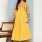 Ahalyaa Women's Traditional wear Ethnic Dress - Mustard | Swadesiicart