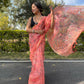 Vamsee Peach Organza Saree - Swadesiicart