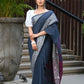 Beatitude Blue Cotton Jacquard Border Tangail Handloom Saree