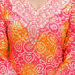 Applique Embroidered & Bandhani Printed Kurta With Pant & Printed Dupatta, Orange - Hiral Fashion