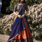 Lorenvalley Orange Kanchipuram Zari Weaving Work Lehenga Choli with Dupatta | Swadesiicart