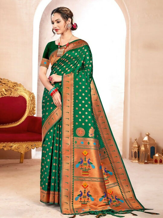 Shree Shyam Fashion Paithani Silk Green Saree
