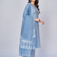 NOZ2TOZ Women's Printed & Embroidered Straight Cotton Sky Blue Kurta Pant With Dupatta (3Pcs Set) - Swadesiicart