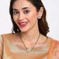 Gold-Polished Black Kundan Beaded Mangalsutra With Studs - Ruby Raang - Ruby Raang Studio