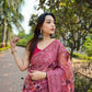 Vamsee Gunjan Pink Organza Saree - Swadesiicart