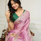 Ai Fashion Pink Rangoli Silk Embroidery Party Wear Saree