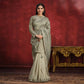 Olive Banarasi Crush Silk Sequence Thread & Stone Work/ Texture Pallu Saree - Mohmanthan Kimiya | Swadesiicart