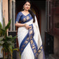 Nblue Silk Zari Woven Saree with Unstitched Blouse - Hiral Fashion | Swadesiicart