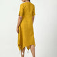 Myshka Women's Mustard A-Line Solid Kurta - Swadesiicart