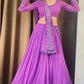 Jyoti Fashion Beautiful Lavender Sequence with Thread Embroidery work Faux Georgette Lehenga Choli with Dupatta | Swadesiicart