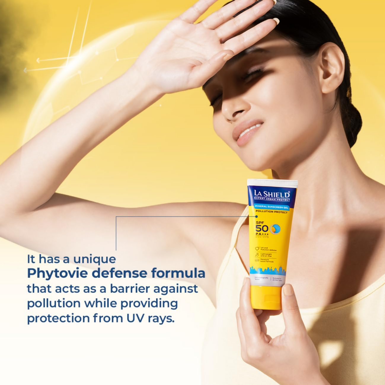 La Shield Pollution Protect SPF 50 Mineral Sunscreen Gel - Swadesiicart
