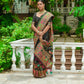 Vishnu Weaves Women's Black Banarasi Silk Kashmiri Woven Saree with Blouse - Swadesiicart