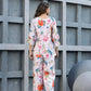Women's Partywear Designer White & Multi Muslin co-ord set - Stylishta - Swadesiicart
