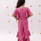 Lil Drama Khilkhilahat Pink Crop Top and Flare Pant Set For Girls | Swadesiicart