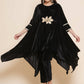Women Republic Black Velvet Kaftaan Style Kurta With Pants | Swadesiicart