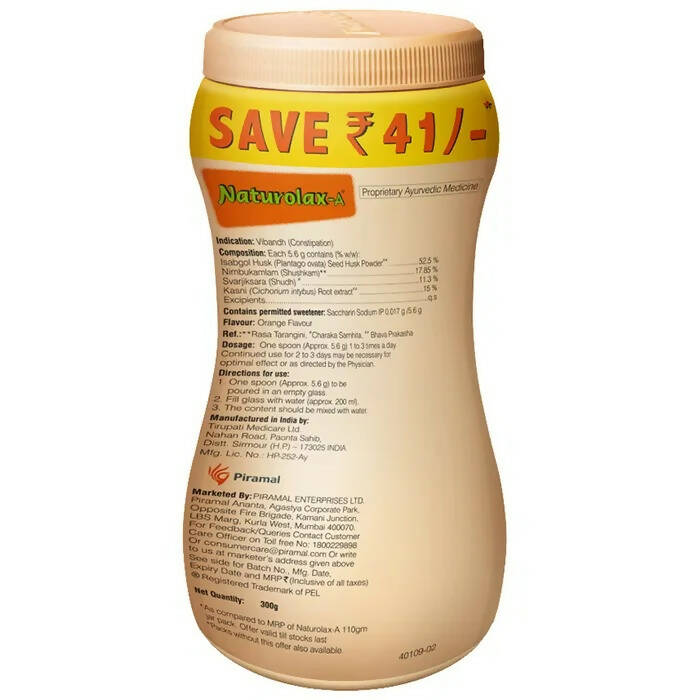 Piramal Naturolax -A Powder Tasty Orange - Swadesiicart