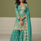 Anaita Sky Blue Real Shimmer Readymade Suit with Embroidery & Real Mirror Work