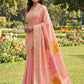 Shree Shyam Fashion Peach Linen Cotton Saree