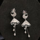 NVR Wome's Silver-Plated AD- Studded Peacock-Shaped Drop Earrings | Swadesiicart