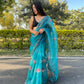 Vamsee Sky Blue Organza Saree - Swadesiicart