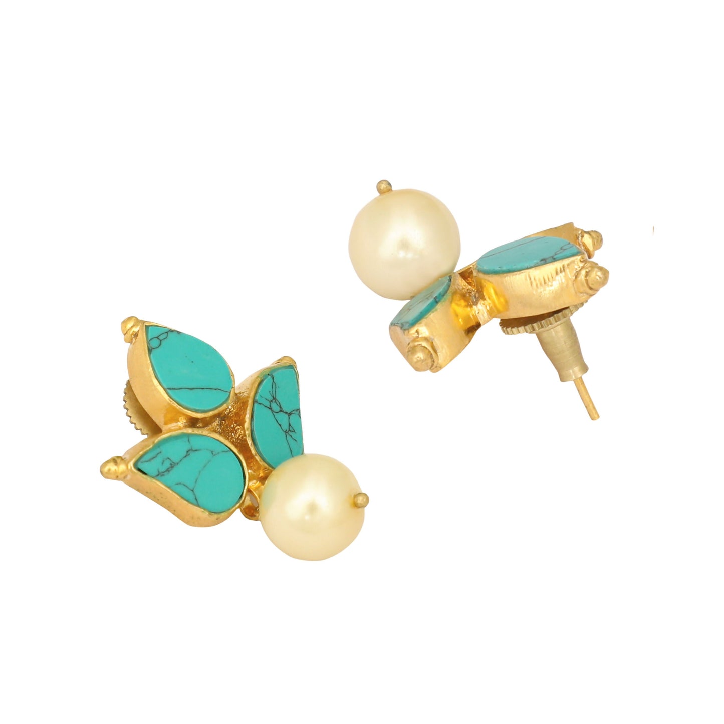 Nuyug 22K Gold Plated Cerulean Studs | Swadesiicart