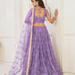 Aastha Fashion Lavender Butterfly Net Tone To Tone Thread Work, Sequence Work And Original Mirror Work Embroidery Wedding Wear Lehenga Choli