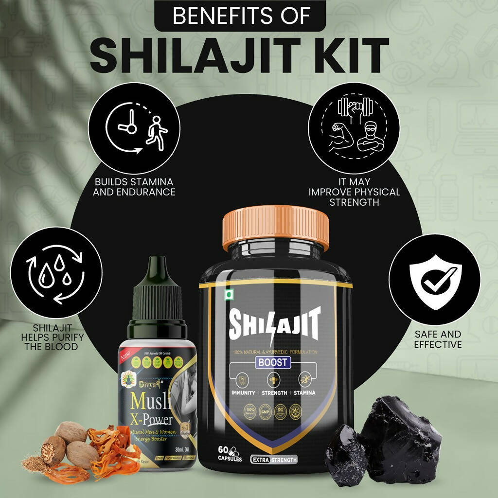 Divya Shree SJ Capsule & Musli X-Power Oil Combo - Swadesiicart