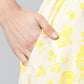 Ahalyaa Women Crepe Cream Solid Top with Printed Skirt with Ruffle Details | Swadesiicart