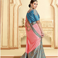 Pink Silk Georgettethread And Zari Embroidery, Laser Cut Buttas, Tassels Saree - Norita Hit - Swadesiicart