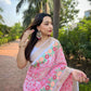Vamsee Radhika Jaal Pink Organza Silk Saree - Swadesiicart