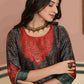 Juniper Green Satin Festive Printed Anarkali Flared Anarkali Kurta For Women | Swadesiicart