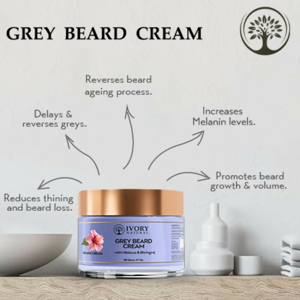 Ivory Natural Greys Beard Cream Restores Your Beard's Natural Color | Swadesiicart