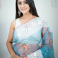 Vamsee Sambhuti Sky Organza Saree - Swadesiicart