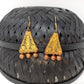 Terracotta Boho Ear Hangings-Copper Gold | Swadesiicart