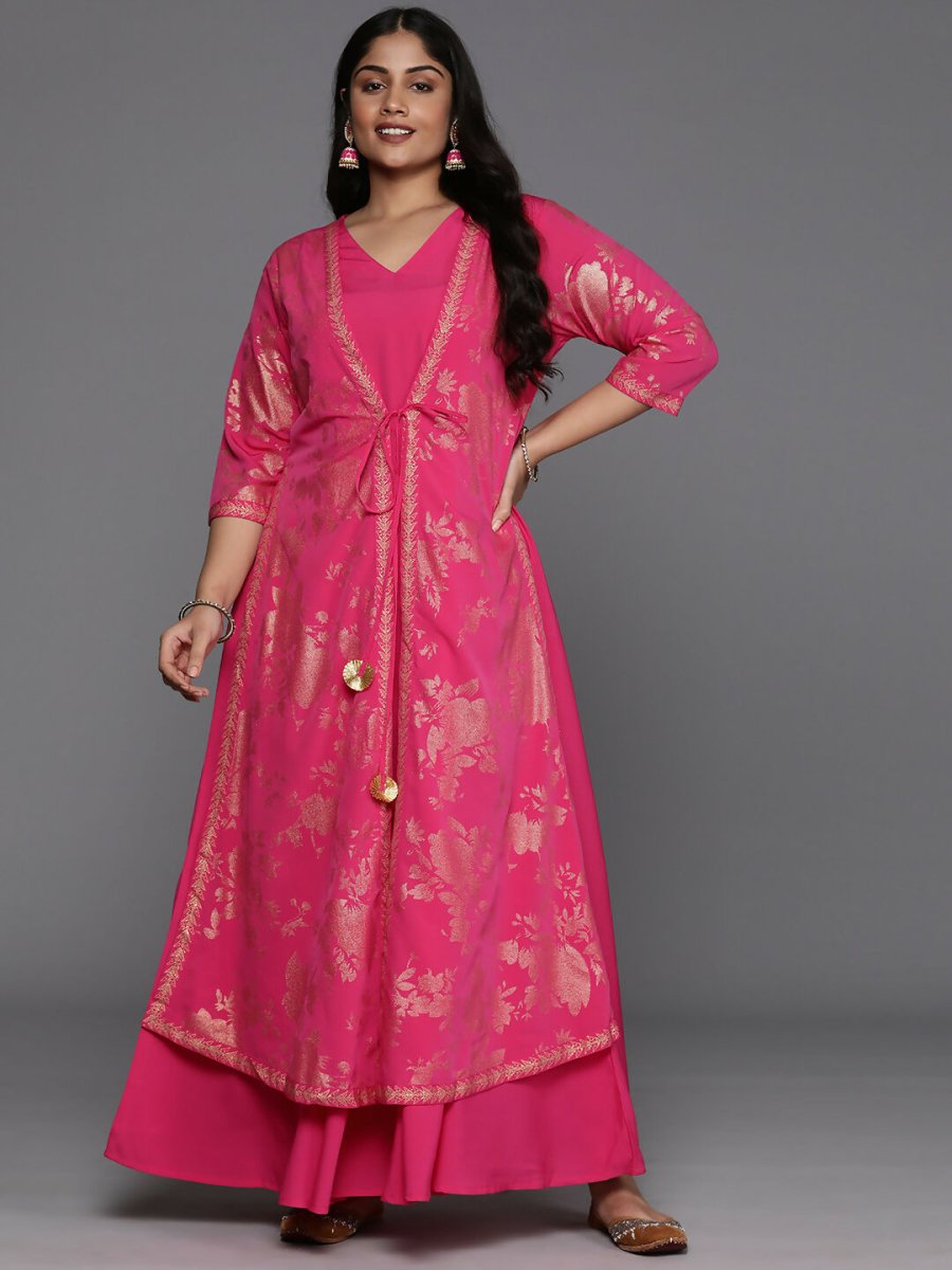 Ahalyaa Women's Traditional wear Ethnic Dress - Pink | Swadesiicart