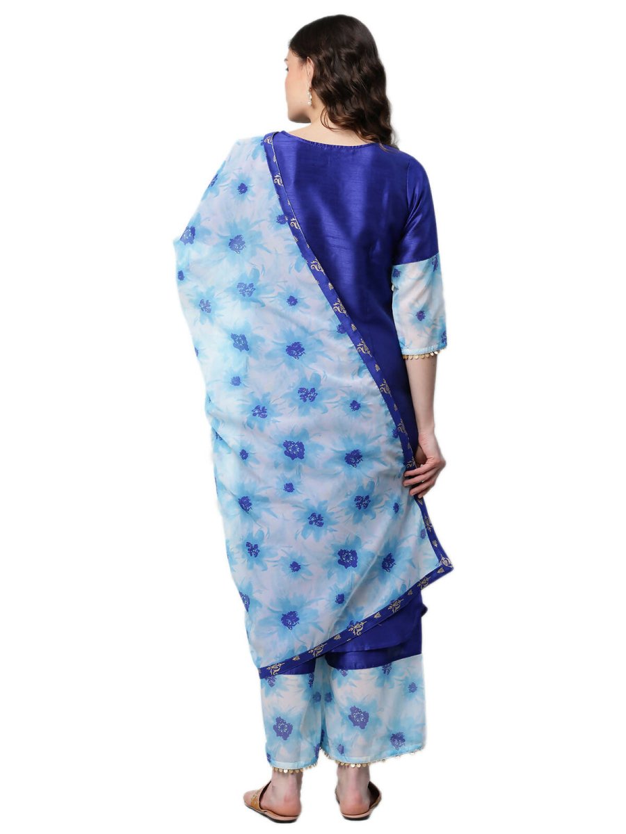 Ahalyaa Women's Traditional wear Kurta Set - Royal Blue | Swadesiicart