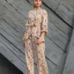 Women's Partywear Designer Cream & Multi Muslin co-ord set - Stylishta - Swadesiicart