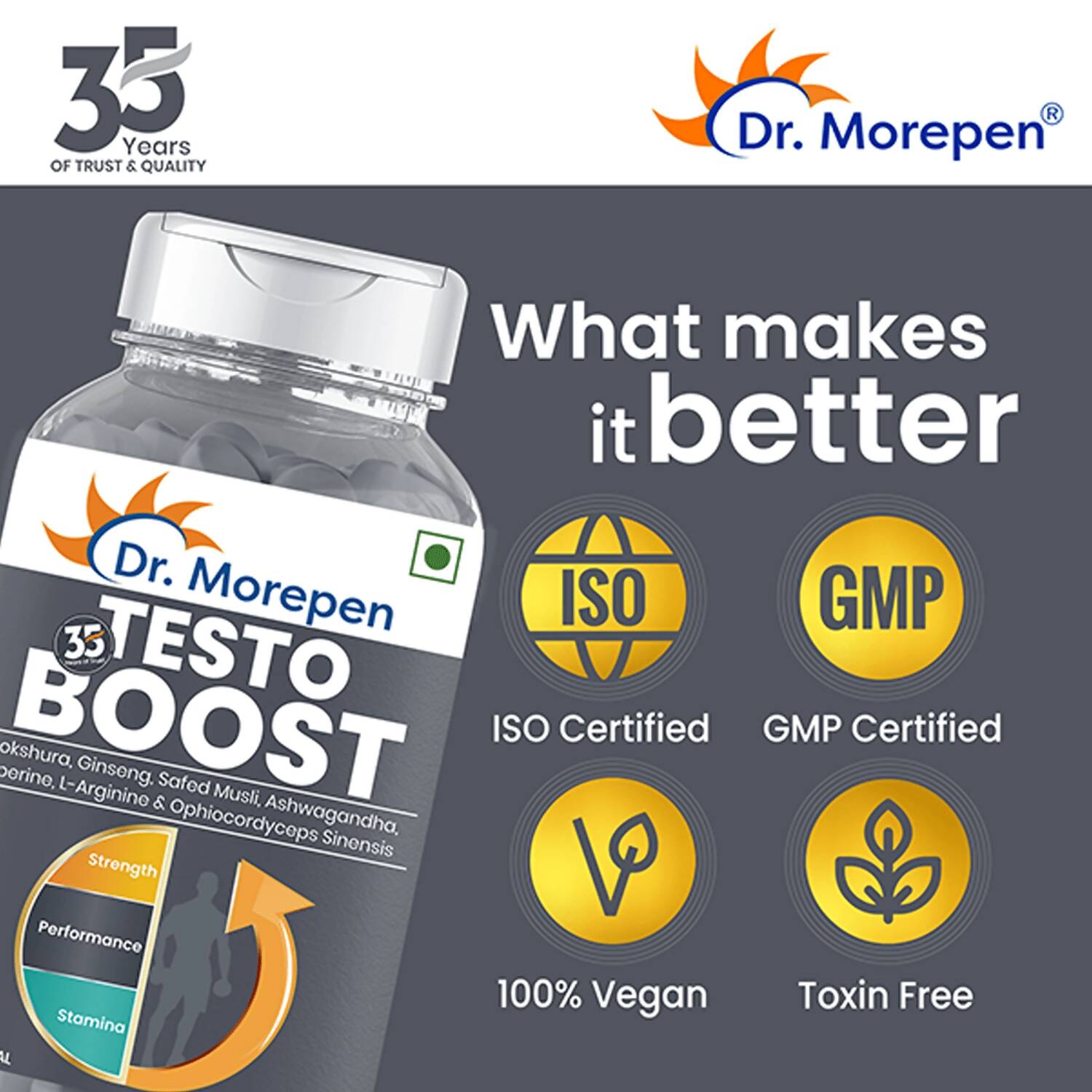 Dr. Morepen Natural & Pure SJ Resin and Testo Boost Tablets Combo - Swadesiicart