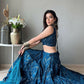 Jyoti Fashion Blue Thread Embroidery Georgette Designer Lehenga Choli with Dupatta | Swadesiicart
