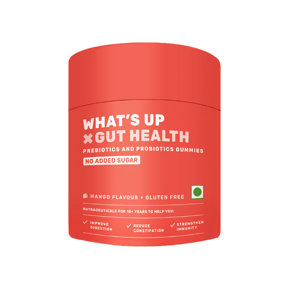 What's Up Wellness Gut Health Prebiotic & Probiotic Gummies - Mango Flavor - Swadesiicart