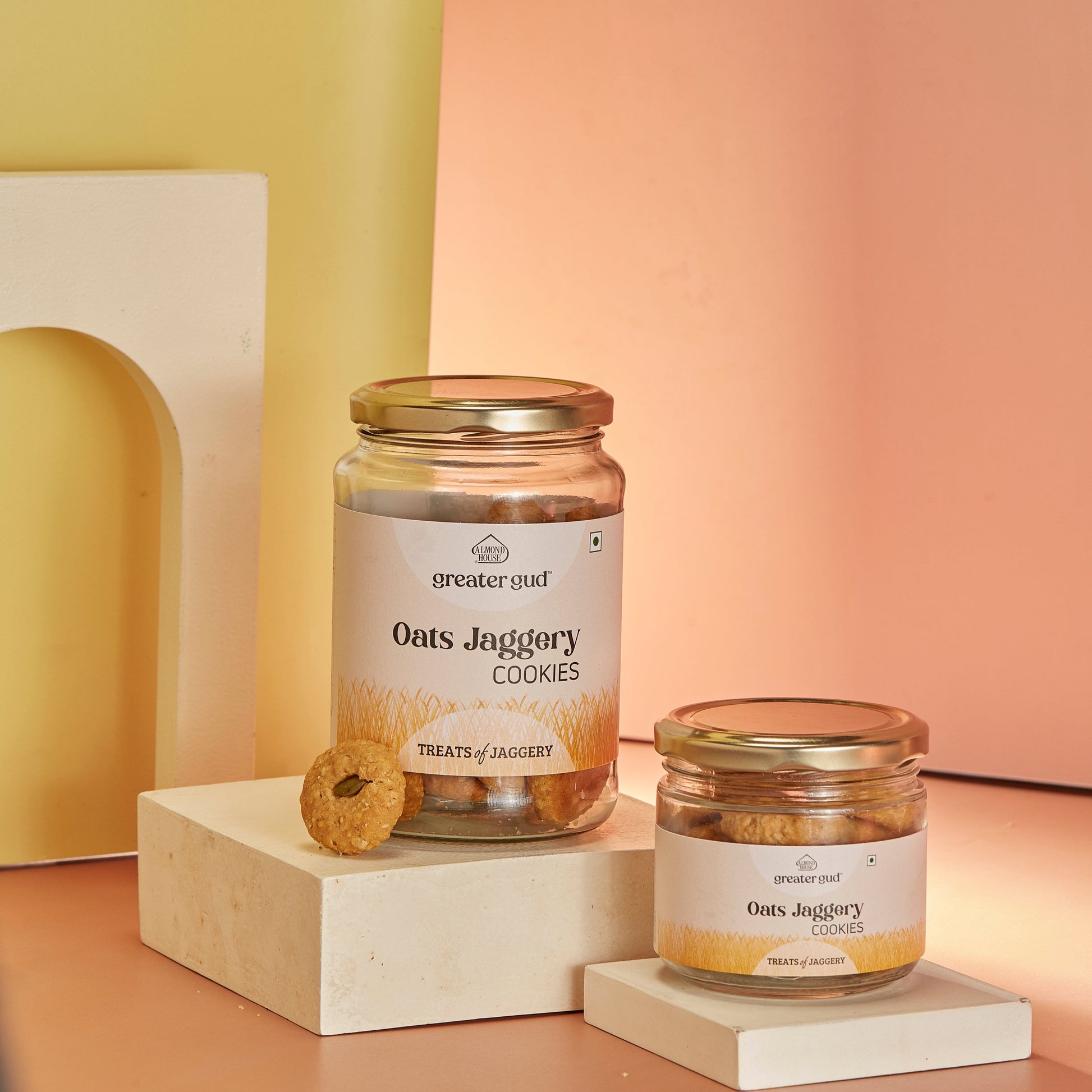 Almond House Oats Jaggery Cookies Jar | Swadesiicart