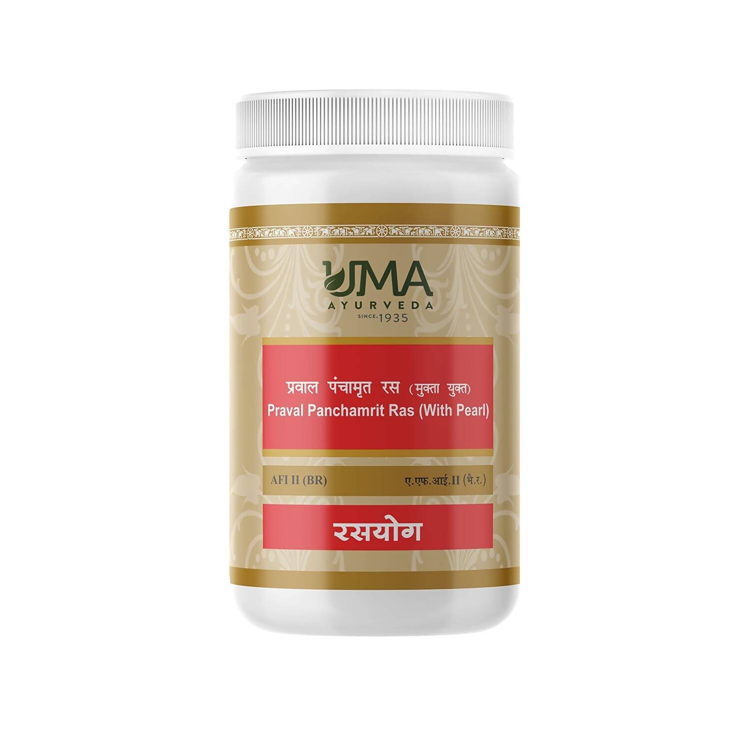 Uma Ayurveda Praval Panchamrit Ras (With Pearl) Tablets - Swadesiicart