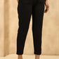 Juniper Women's Black Rayon Flex Solid Straight Pant | Swadesiicart