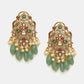 Ruby Raang 22k Gold Polished Long Kundan Heavy Maharani Necklace With Earrings | Swadesiicart