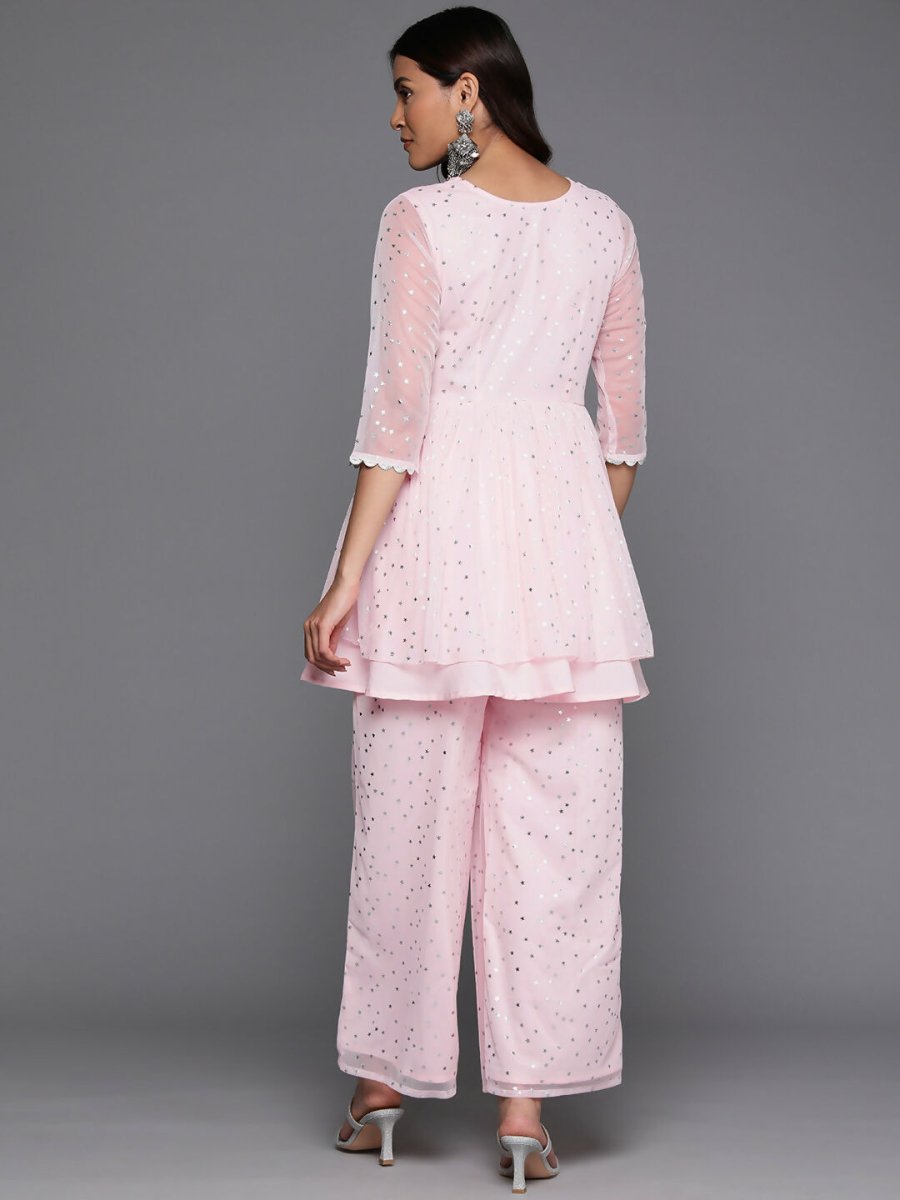 Ahalyaa Women's Traditional Wear Co-ods - Pink - Swadesiicart