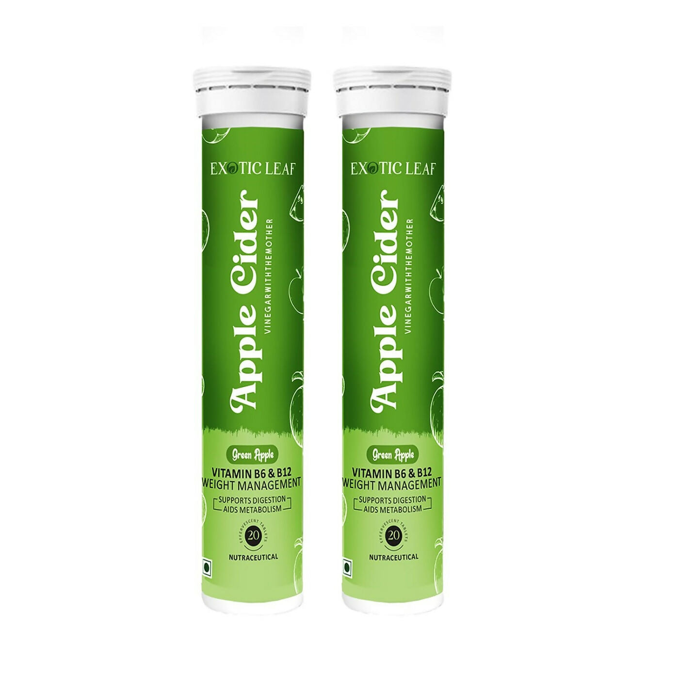 Exotic Leaf Green Apple Cider Vinegar Tablets - Swadesiicart