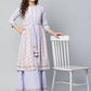 Ahalyaa Womens Powder Blue Crepe Floral Dress | Swadesiicart