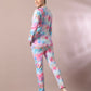 Myshka Women's Multi Printed Round Neck Party Top With Trousers Co-ord set - Swadesiicart