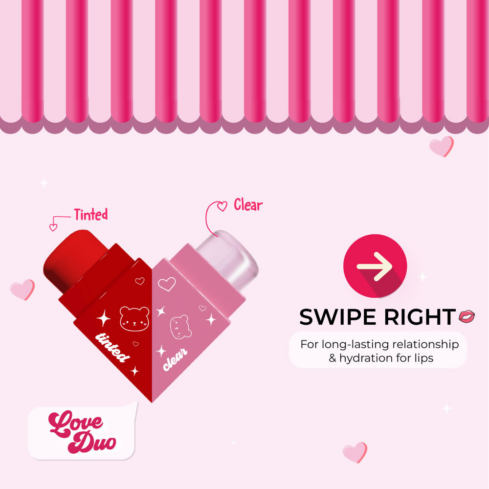 Blue Heaven Love Duo 2-In-1 Clear & Tinted Lip Balm - Pookie (Clear + Strawberry)