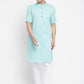 Even Apparels Green Pure Cotton Men's H/S Kurta With Band Collar | Swadesiicart